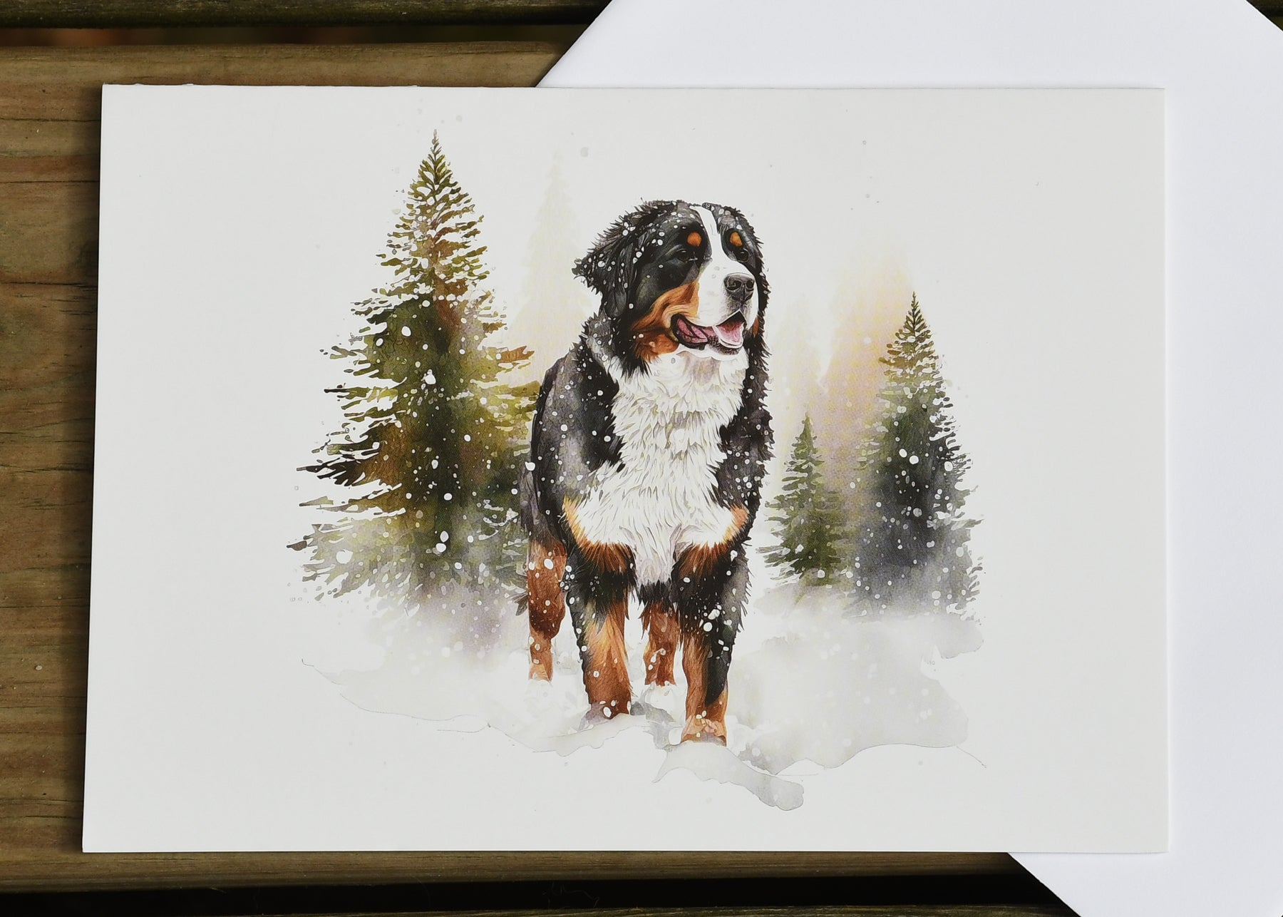 Berner in the snow x-mas card  - sold individually