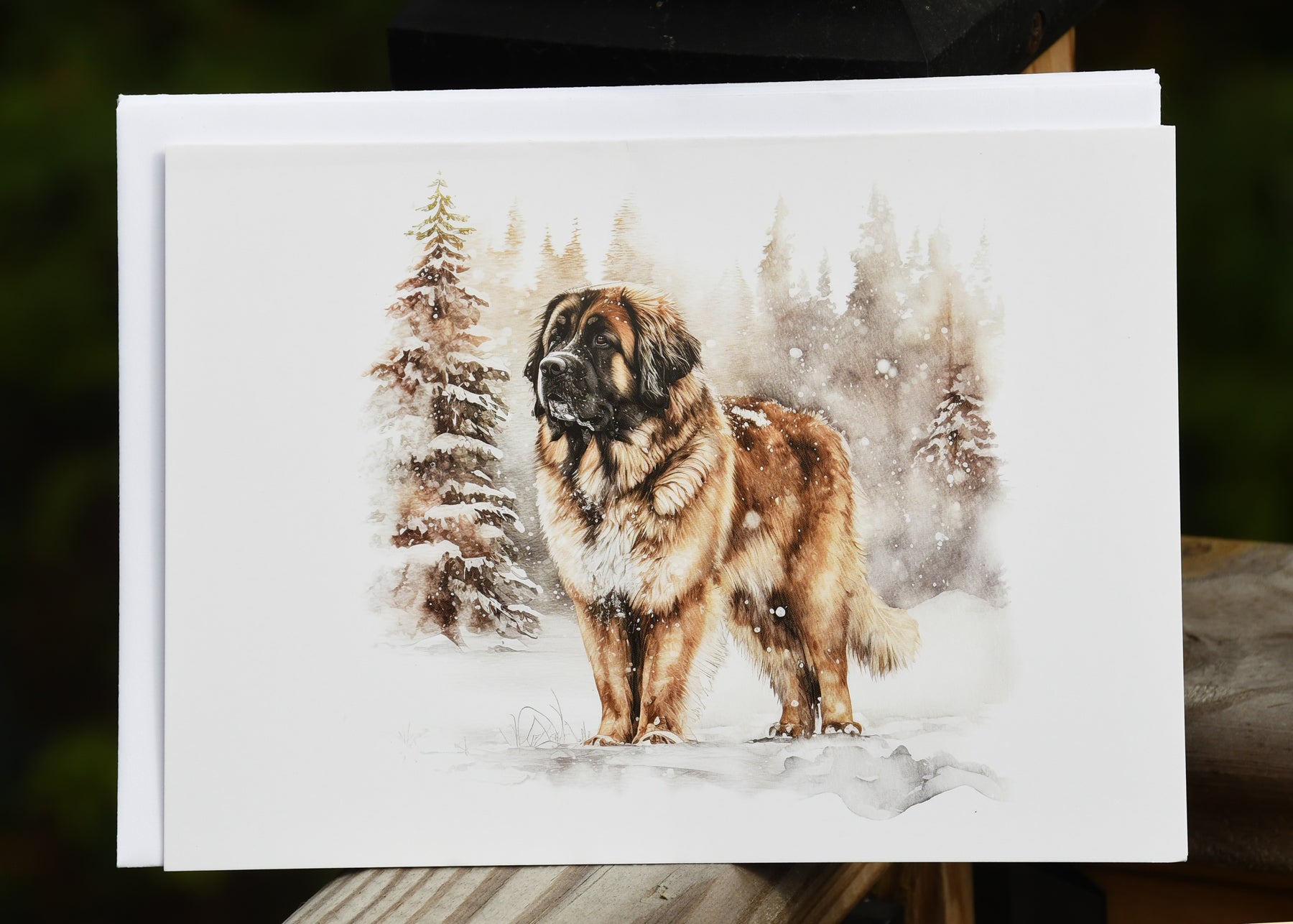 Leo in the snow x-mas card  - sold individually