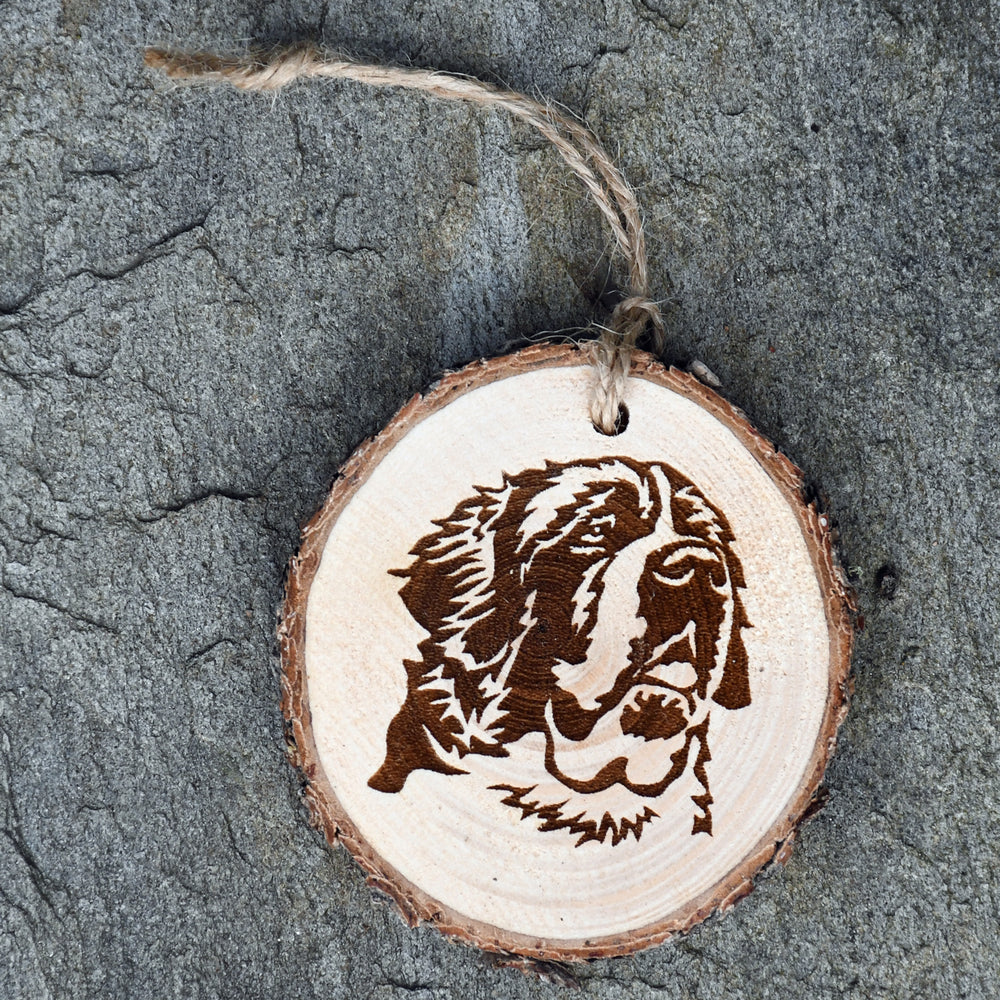 Saint Bernard Wood Ornament