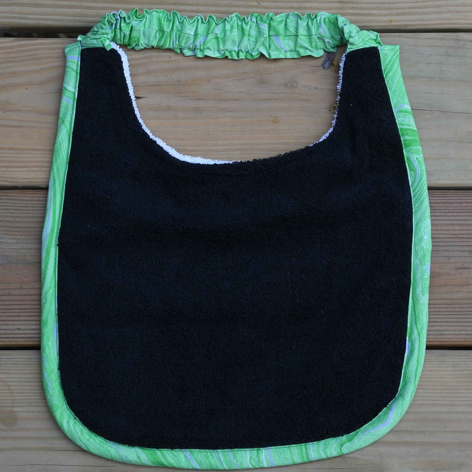 Plain Drool Bib - no embroidery (black front white back)