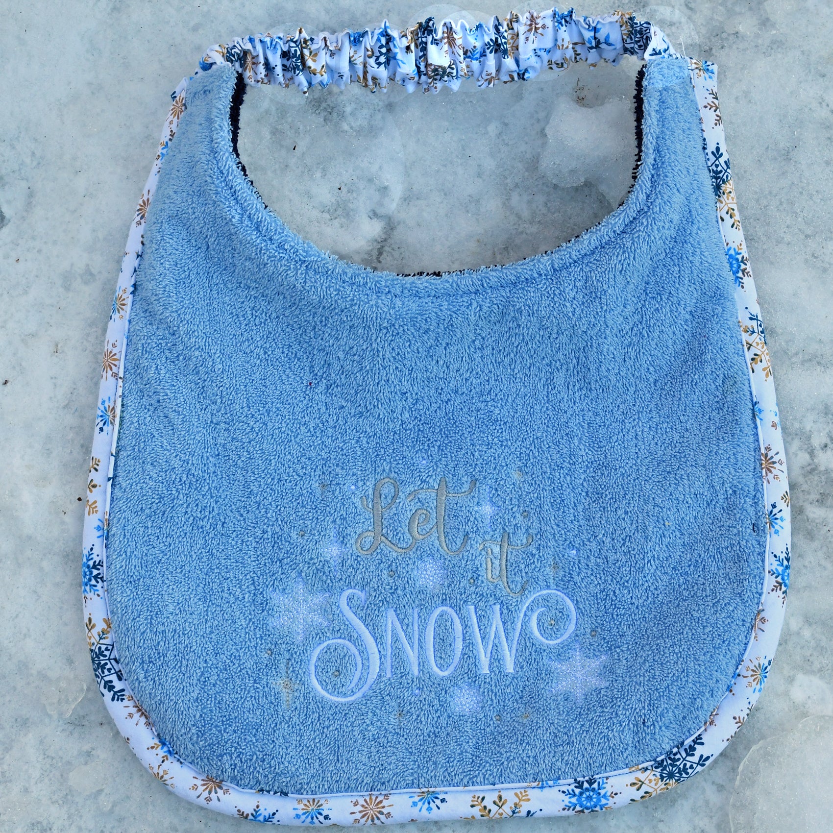 Let it Snow, Drool Bib (lt. blue)