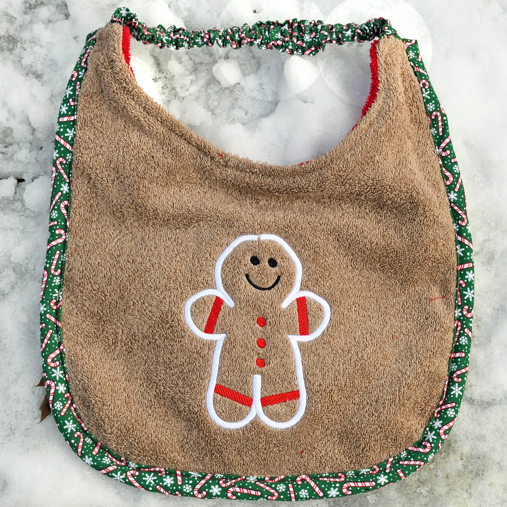 Gingerbread Man, Drool Bib (Light Brown)