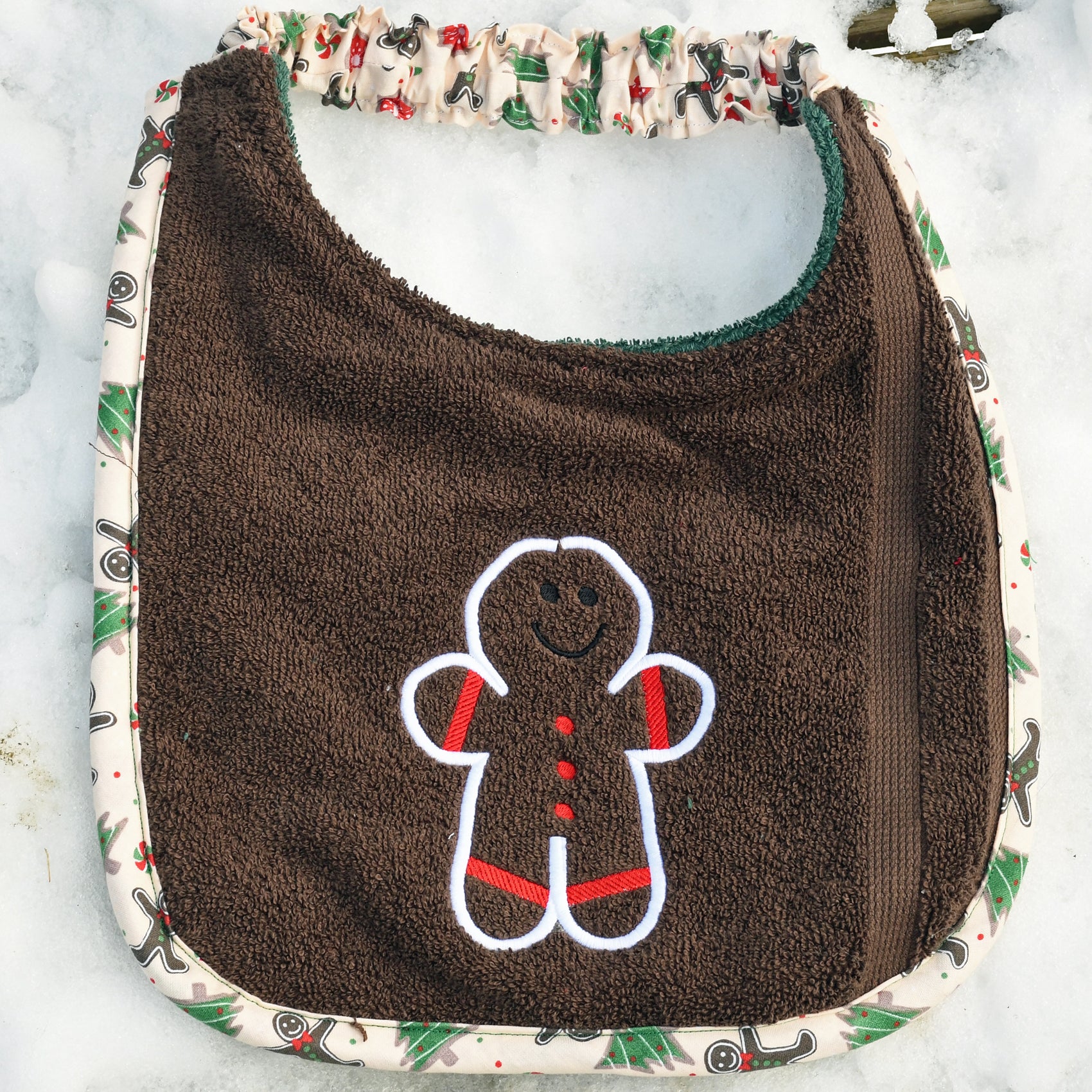 Gingerbread Man, Drool Bib (Dark Brown)