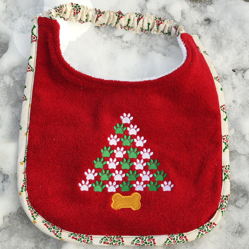 Paw Tree, Drool Bib (Red)