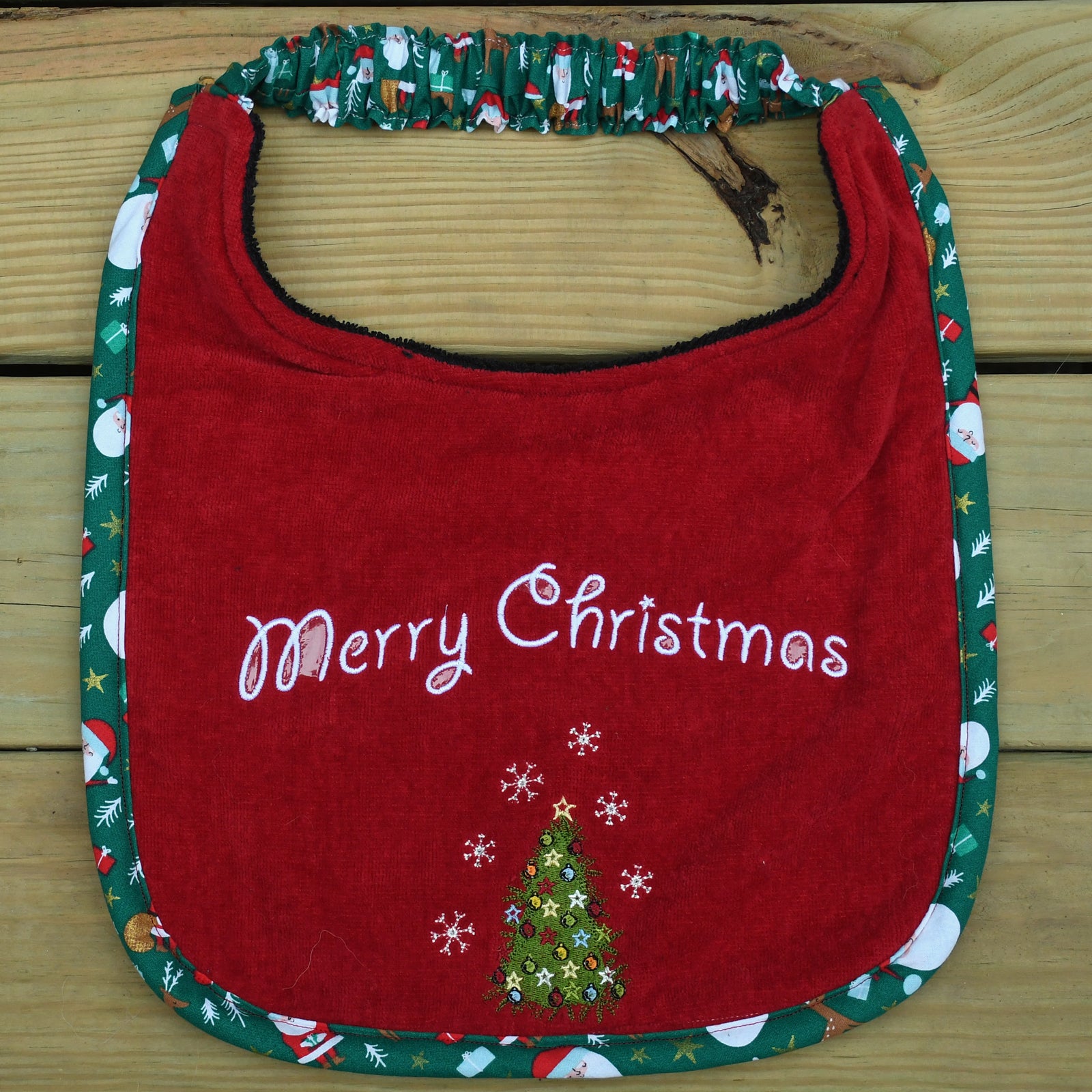 Merry Christmas, Drool Bib (Santa trim)