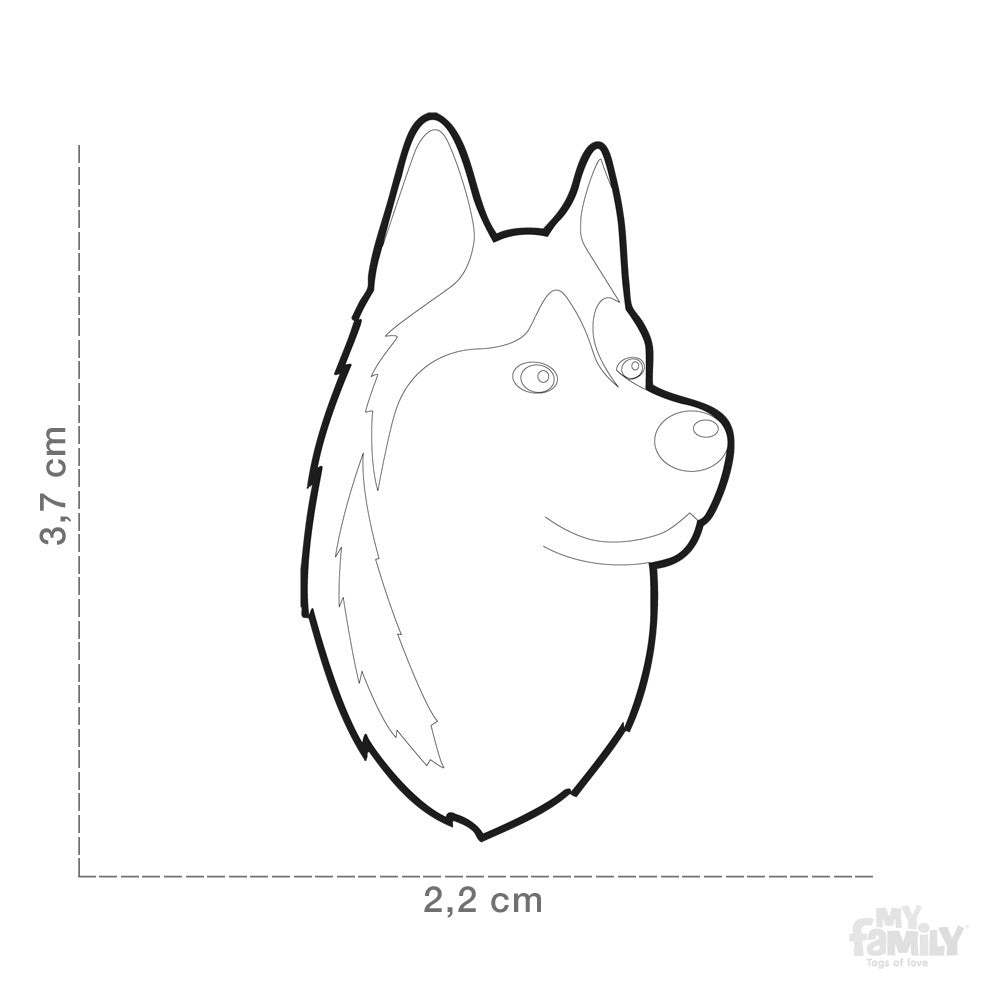 Siberian Husky Black & White Tag