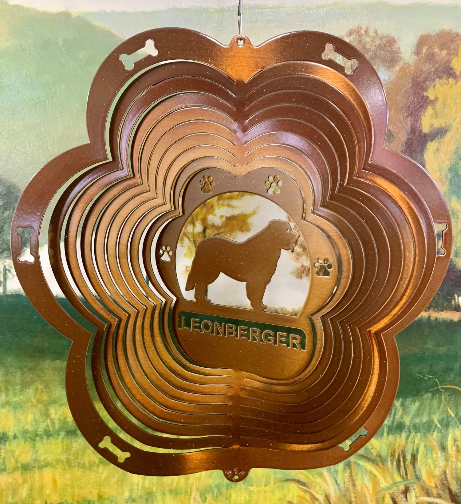 12" Leonberger Wind Spinner - Copper Starlight