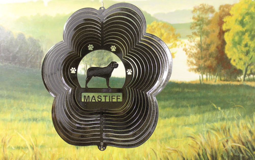 12" Mastiff Wind Spinner - Black Starlight