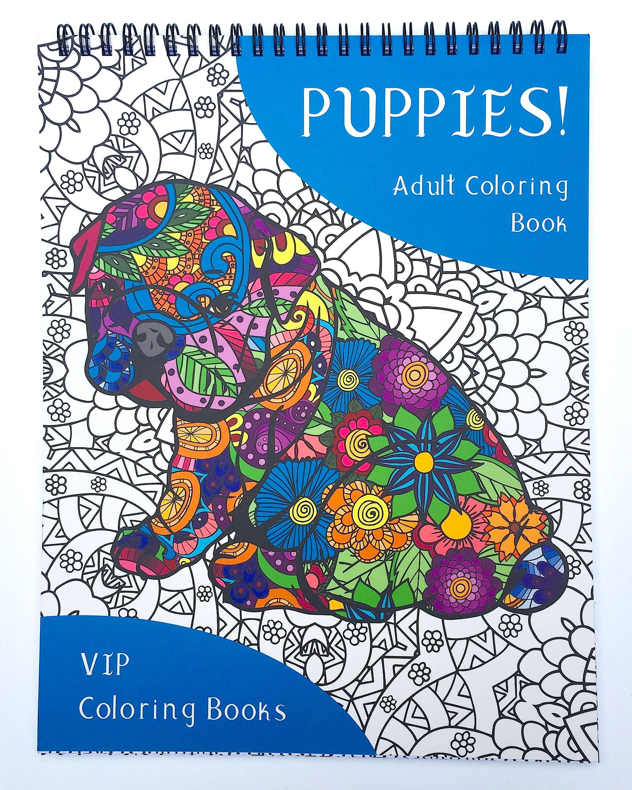 Puppies! Adult Coloring Book