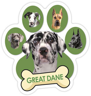 Great Dane Paw & Bone - Magnet