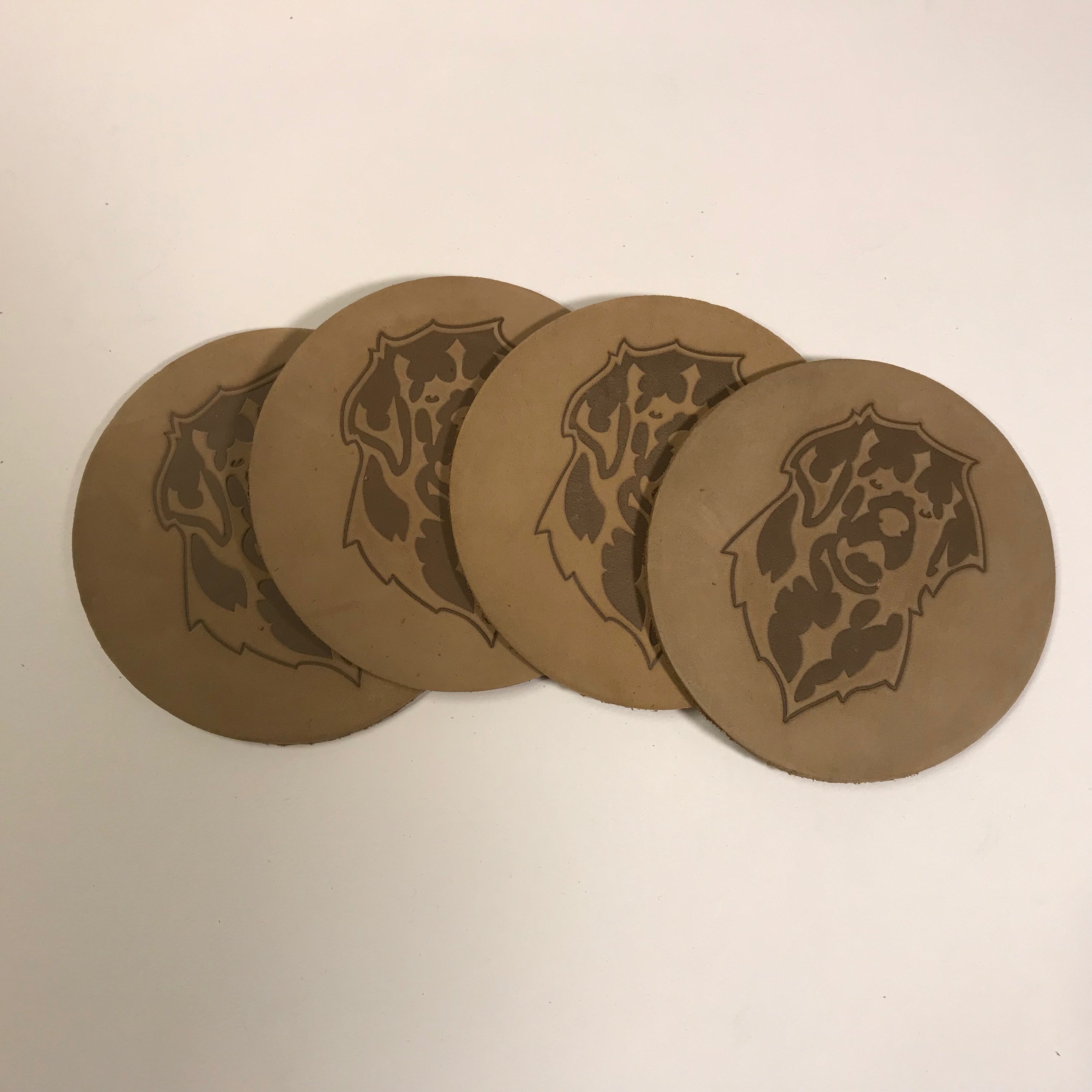 Leather Leo Coasters - sold individually