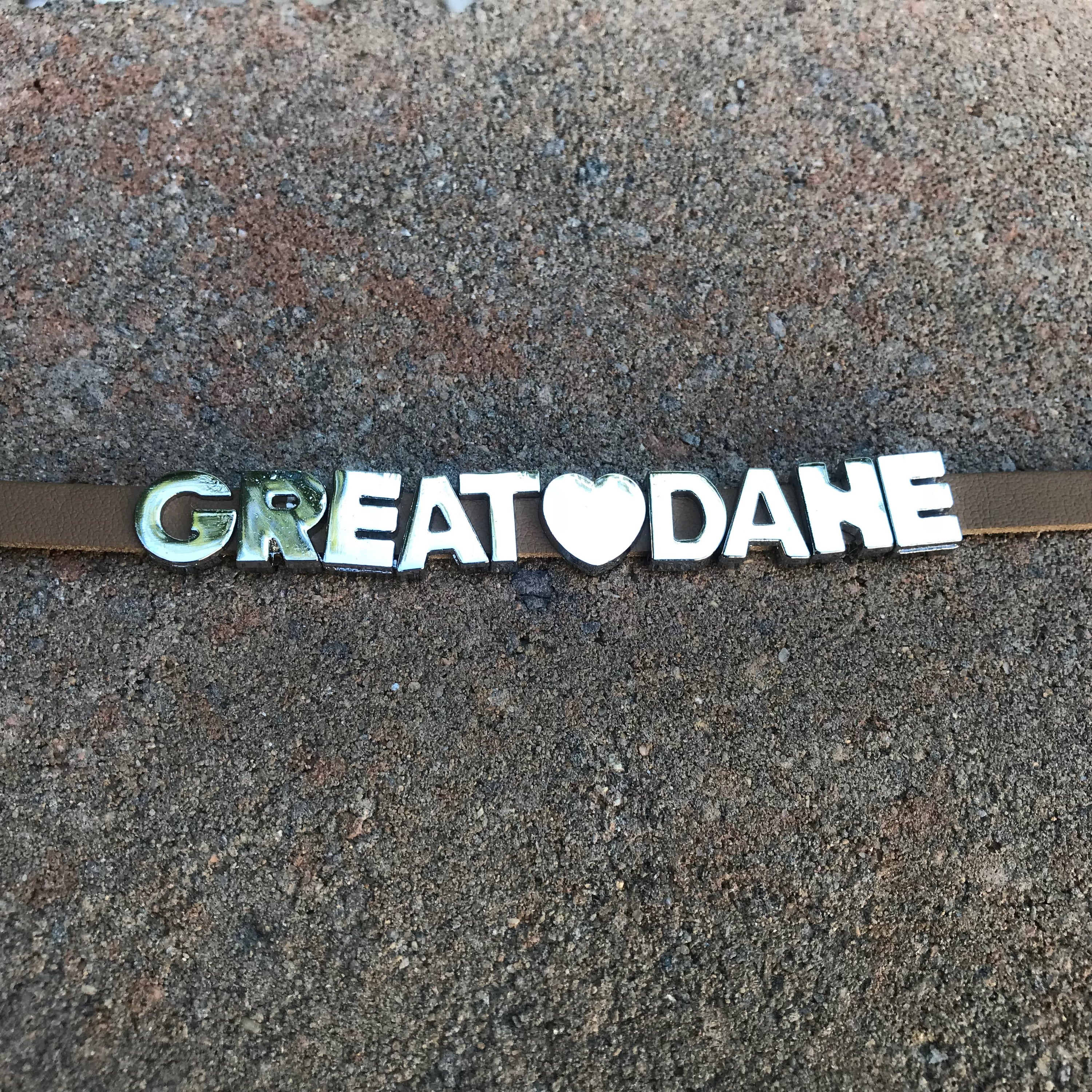 "GREAT DANE" charm/friendship bracelet - 7 inches