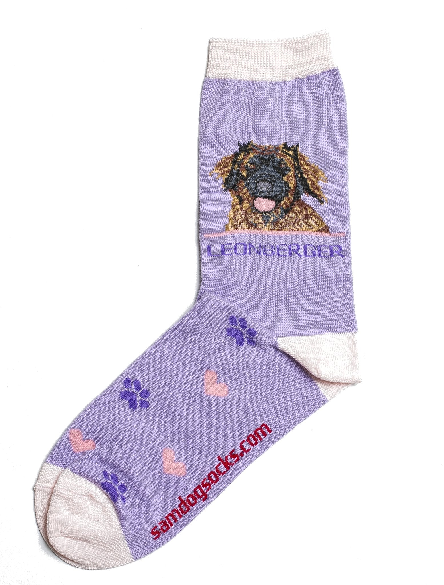 leonberger socks for women - purple & pink
