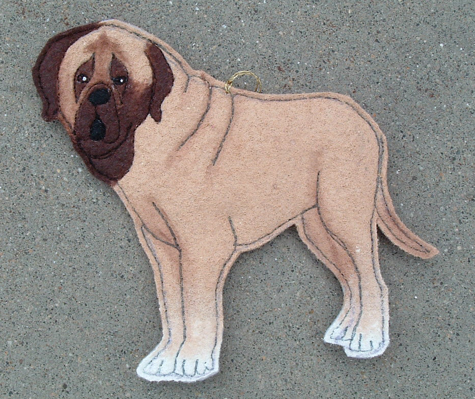 Quilted Wool Mastiff Ornament