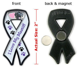 I Love My Mastiff Ribbon Tagnet - Magnet