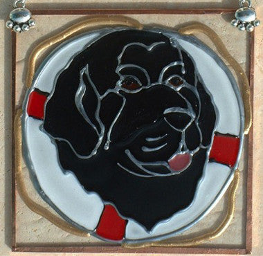 Stained Glass Newfoundland Life Ring Ornament/Suncatcher