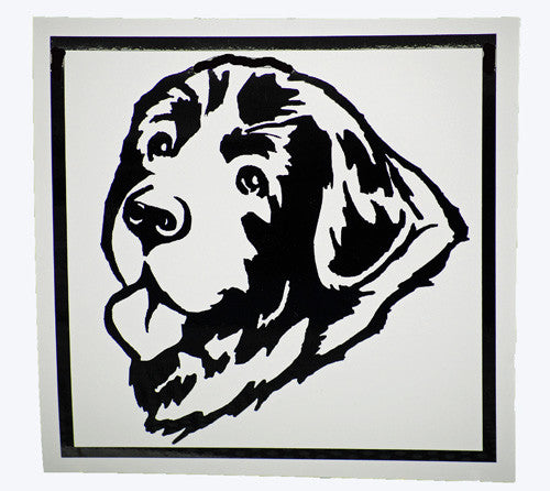 Newf Head Decal with white background