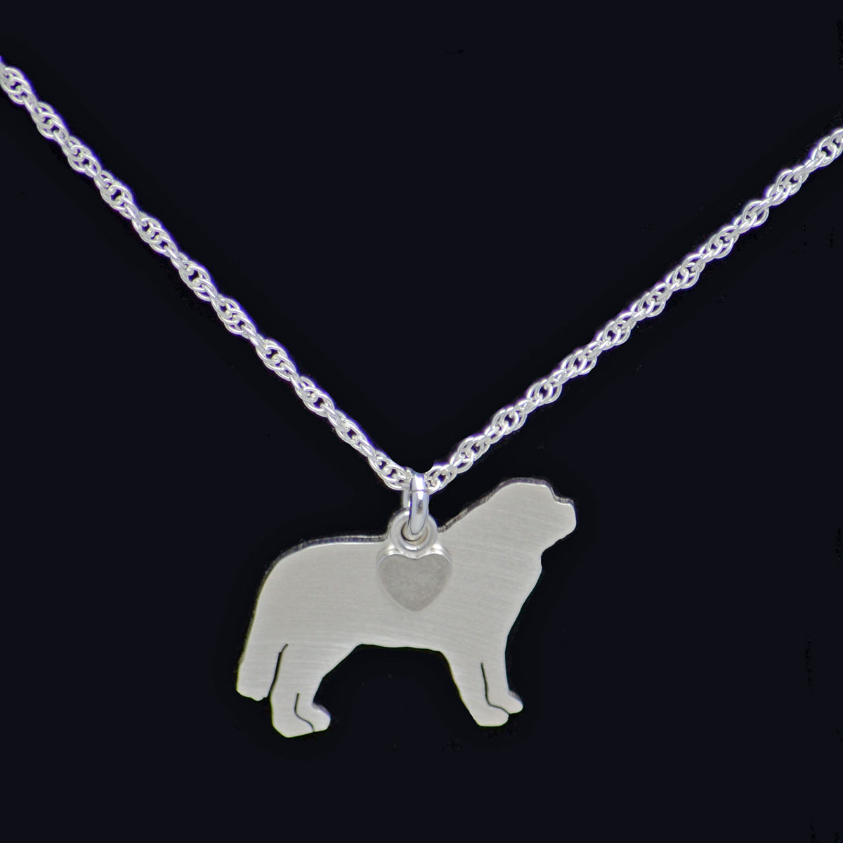 "Sterling Silver Saint Bernard Pendant and 18" Chain"