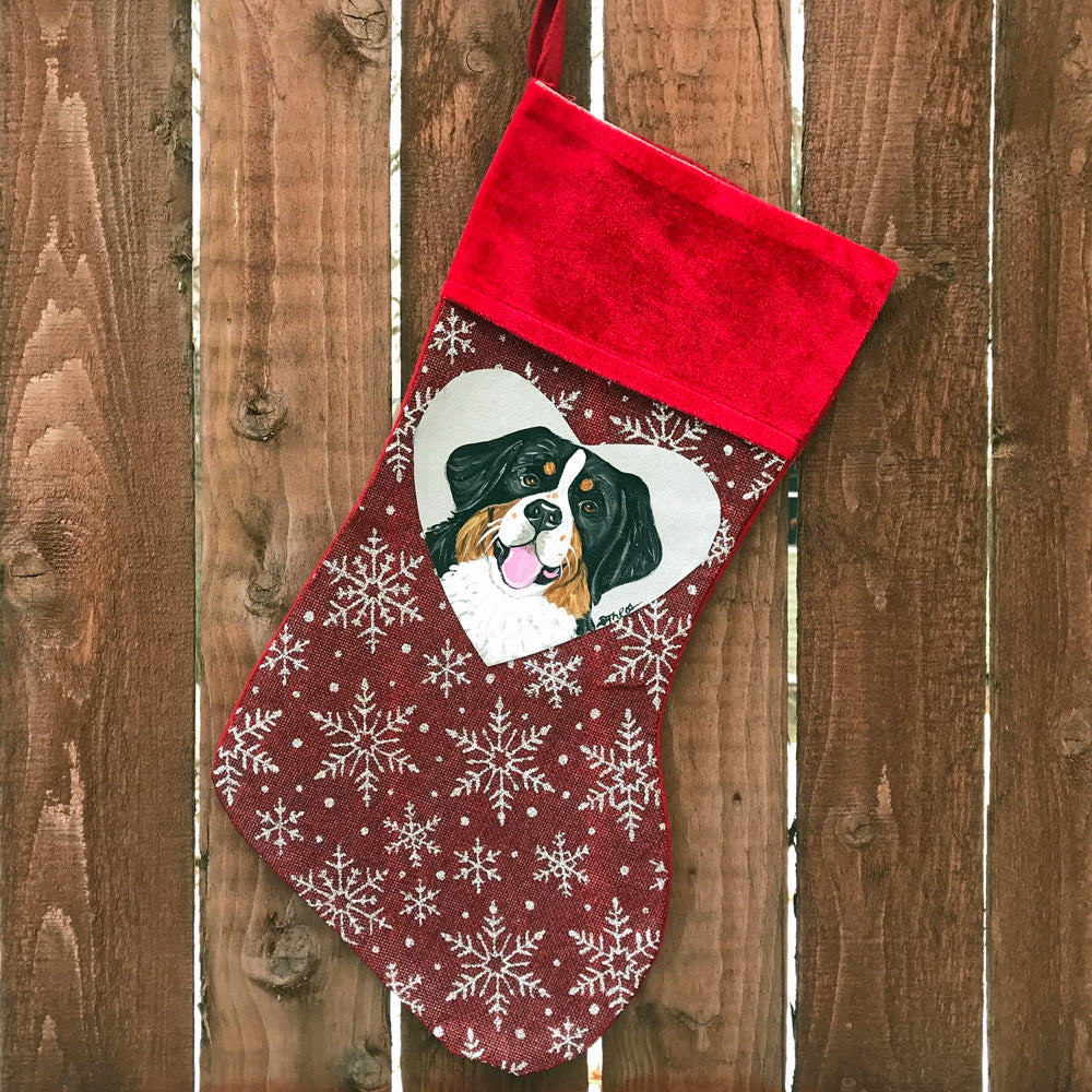 Hand Painted Bernese Christmas Stocking