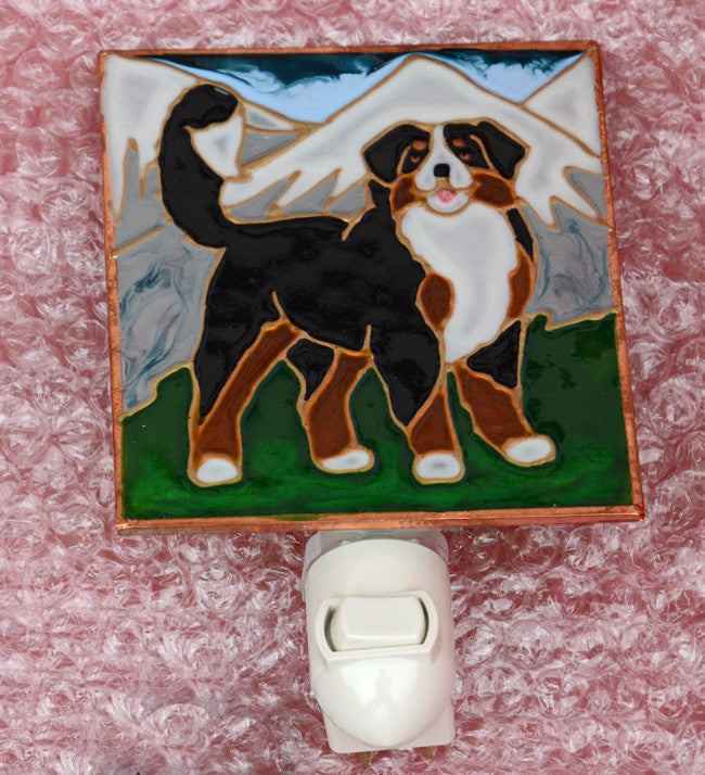 "Stained Glass Bernese Night Light"