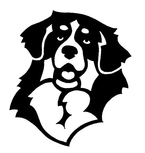 Bernese Mountain Dog Decal for Tinted Glass - WHITE