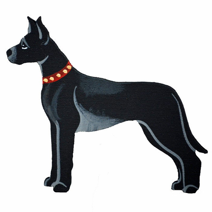 Hand Crafted Great Dane Ornament - Black
