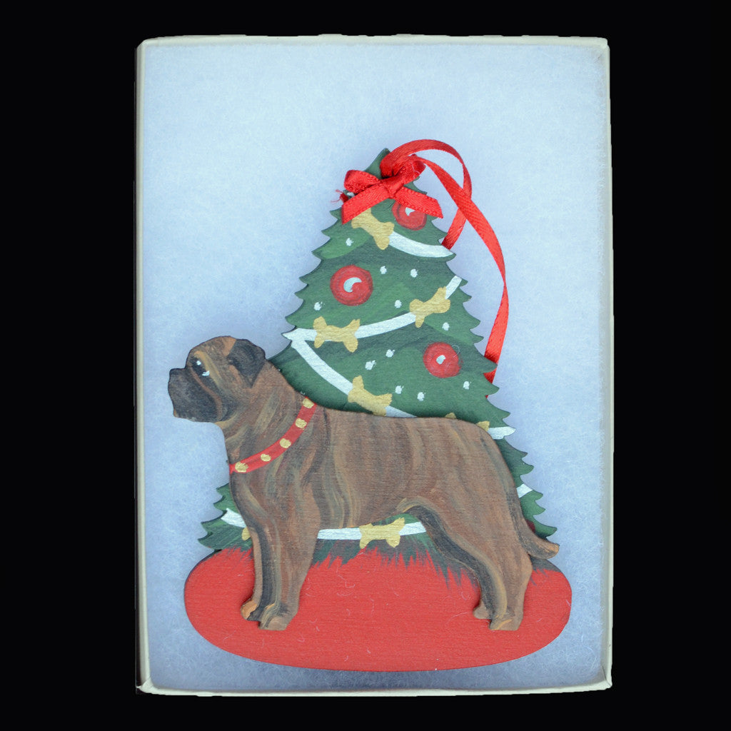 Decorated Tree & Bullmastiff Ornament - Brindle