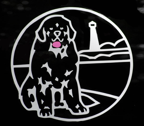 Newf & Lighthouse - Decal for Tinted Glass