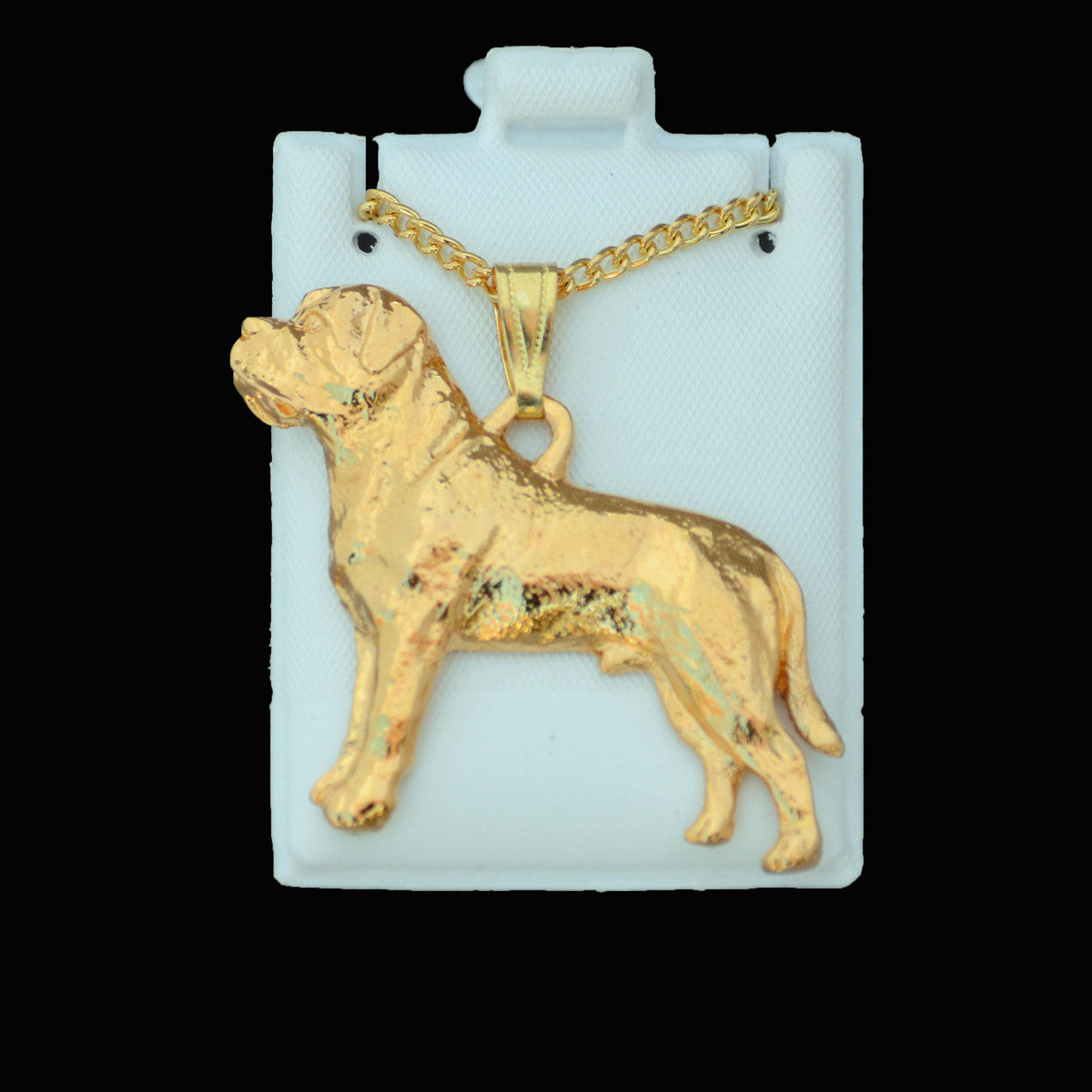 24K Gold Plated Mastiff Pendant w/chain
