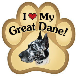 I Love My Great Dane Paw - Magnet