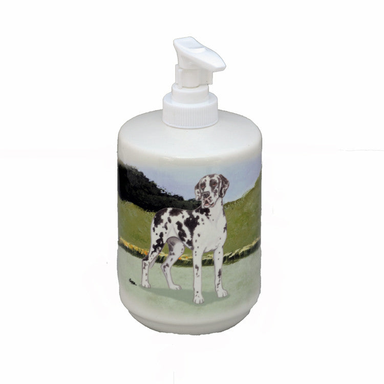 Ceramic Harlequin Great Dane Soap Dispenser