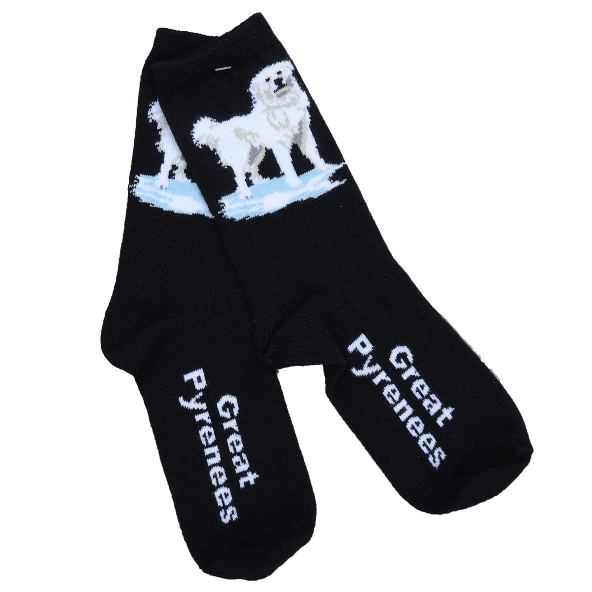 Great Pyrenees socks on Black – BIG Gentle Dogs