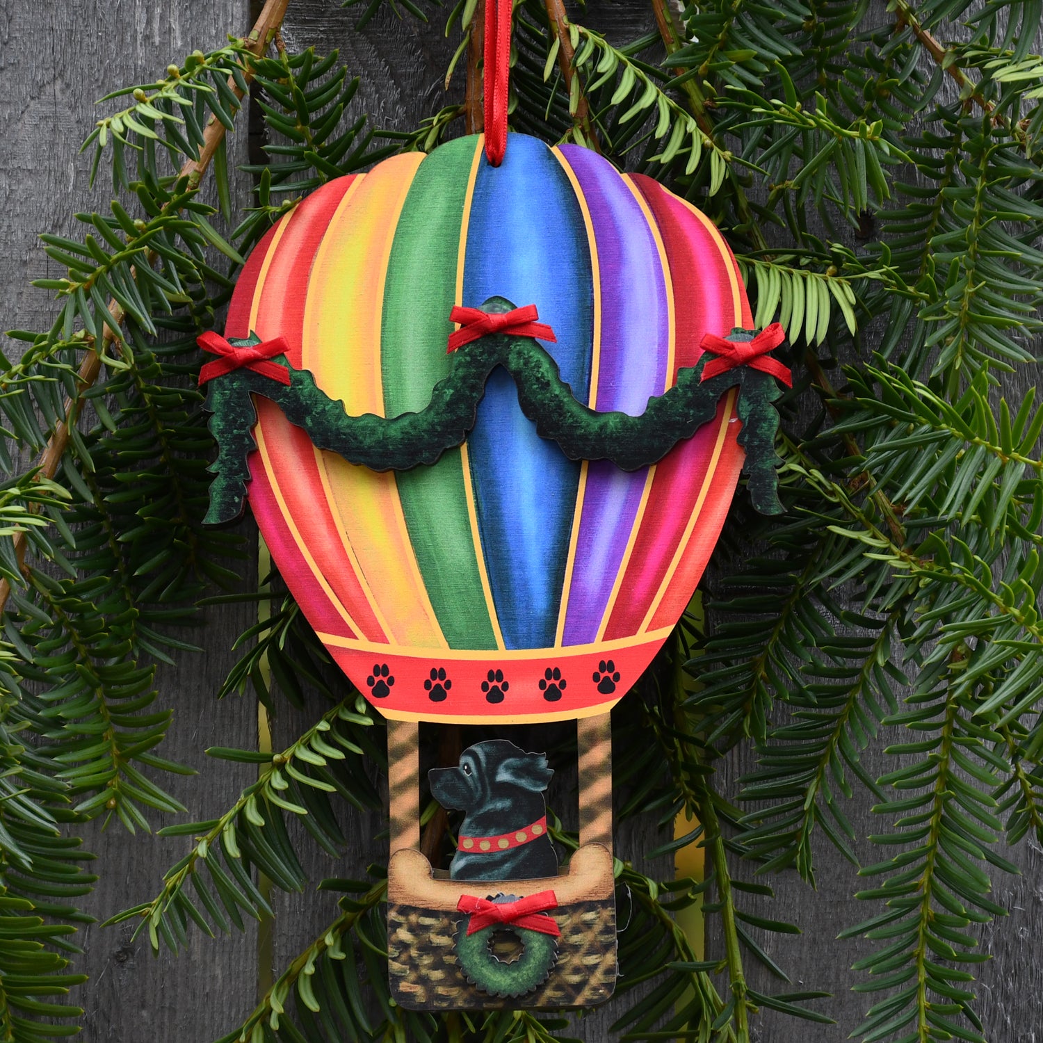 Holiday Balloon with Black Newf Ornament