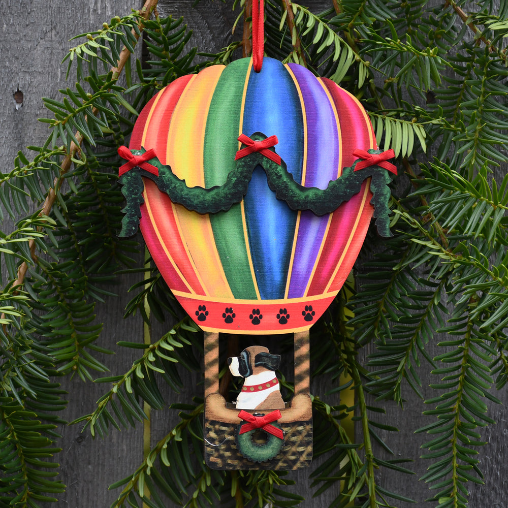 Holiday Balloon with Saint Bernard Ornament
