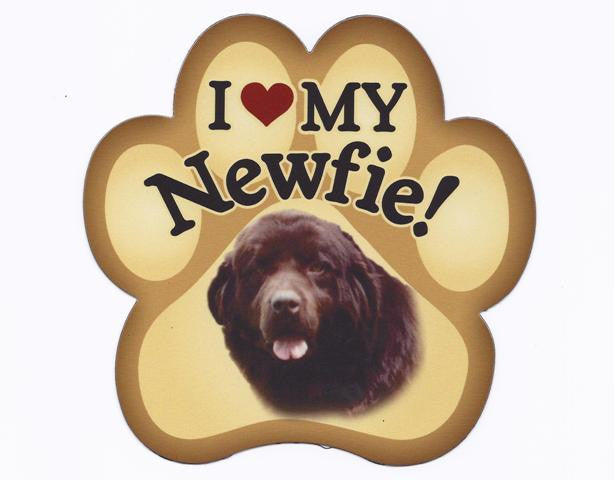 I Love My Newfie paw - Magnet