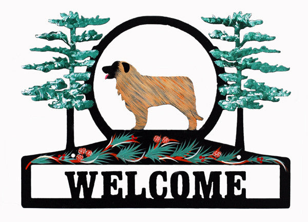 Hand Painted Leonberger Welcome Sign