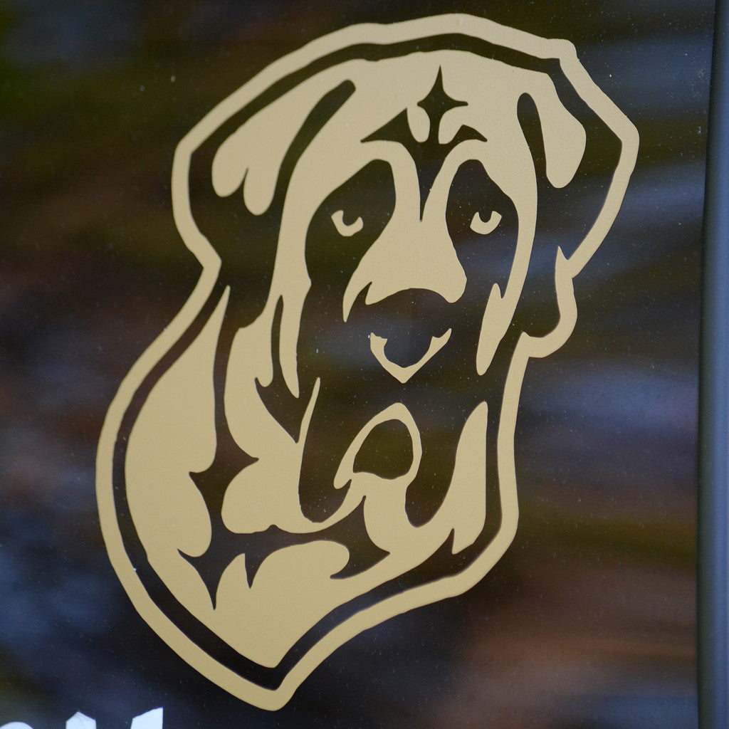 Mastiff Decal for Tinted Glass - GOLD