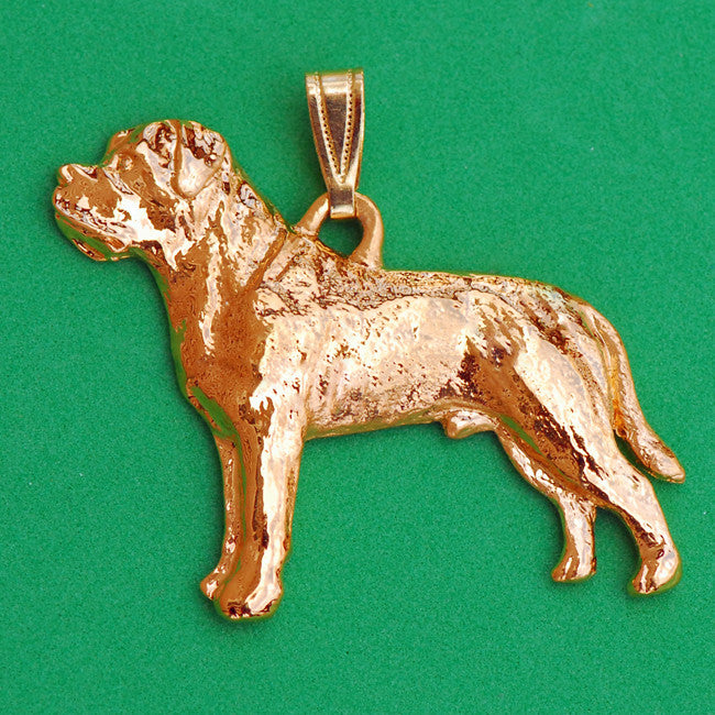 24K Gold Plated Mastiff Pendant w/chain