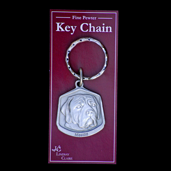 Mastiff Pewter Keychain