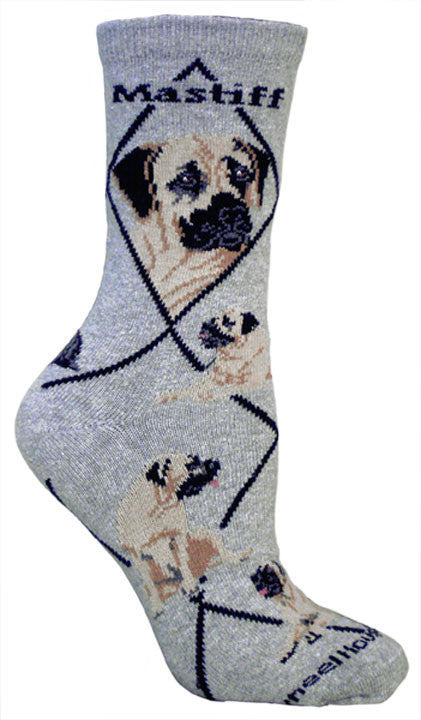 Mastiff Socks on Gray