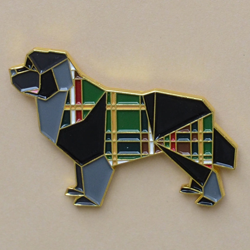 Newfoundland Dog Origami Enamel Pin