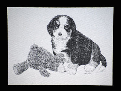 Puppy & Teddy Bear Blank Note Cards