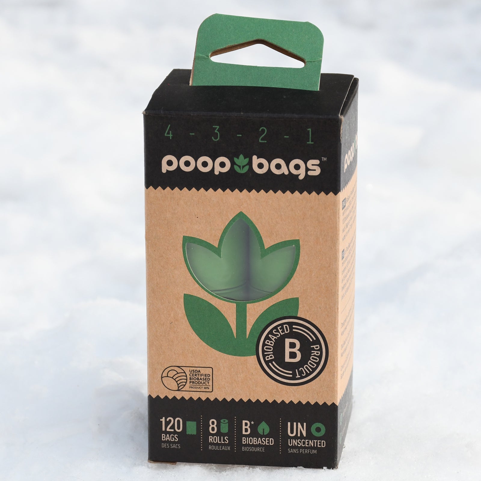 THE ORIGINAL POOP BAGS® USDA BIOBASED COUNTDOWN ROLLS® (120 CT) BOX