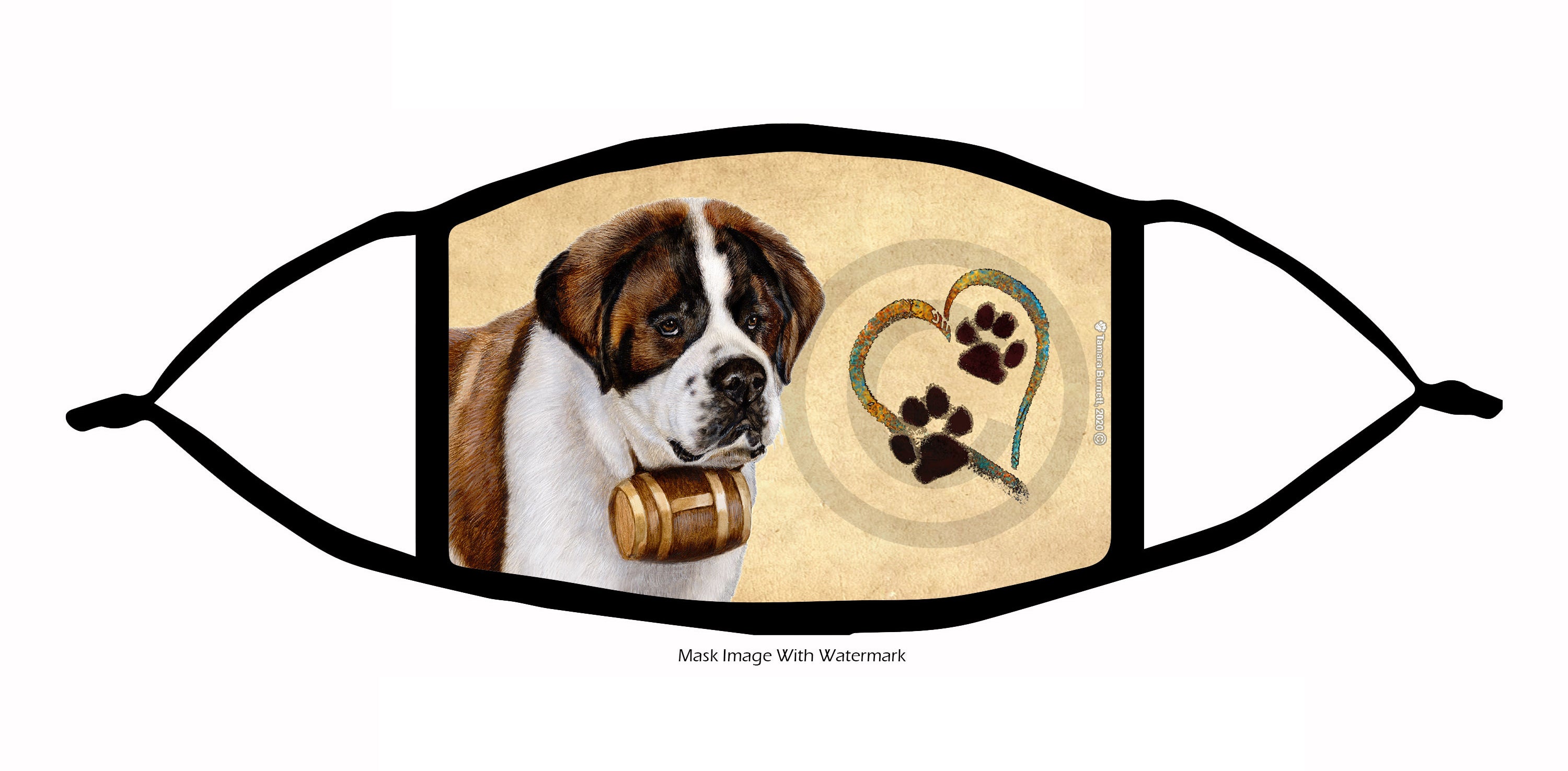 paws on my heart saint face mask