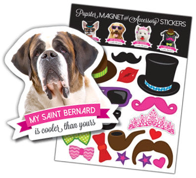 Saint Bernard Pupster Magnet & Accessory Stickers