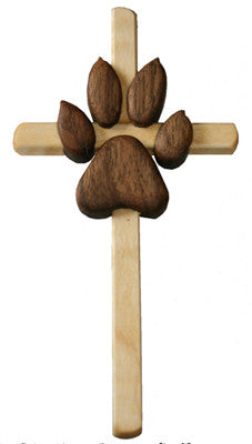 Handcrafted Paw Sympathy Cross