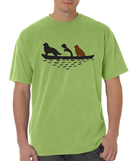 3 Newfs in Canoe T-Shirt - Aloe (small only)